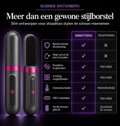 SwayTosh Silkøn Styla - Draadloze Stijlborstel - Met Beschermingskap
