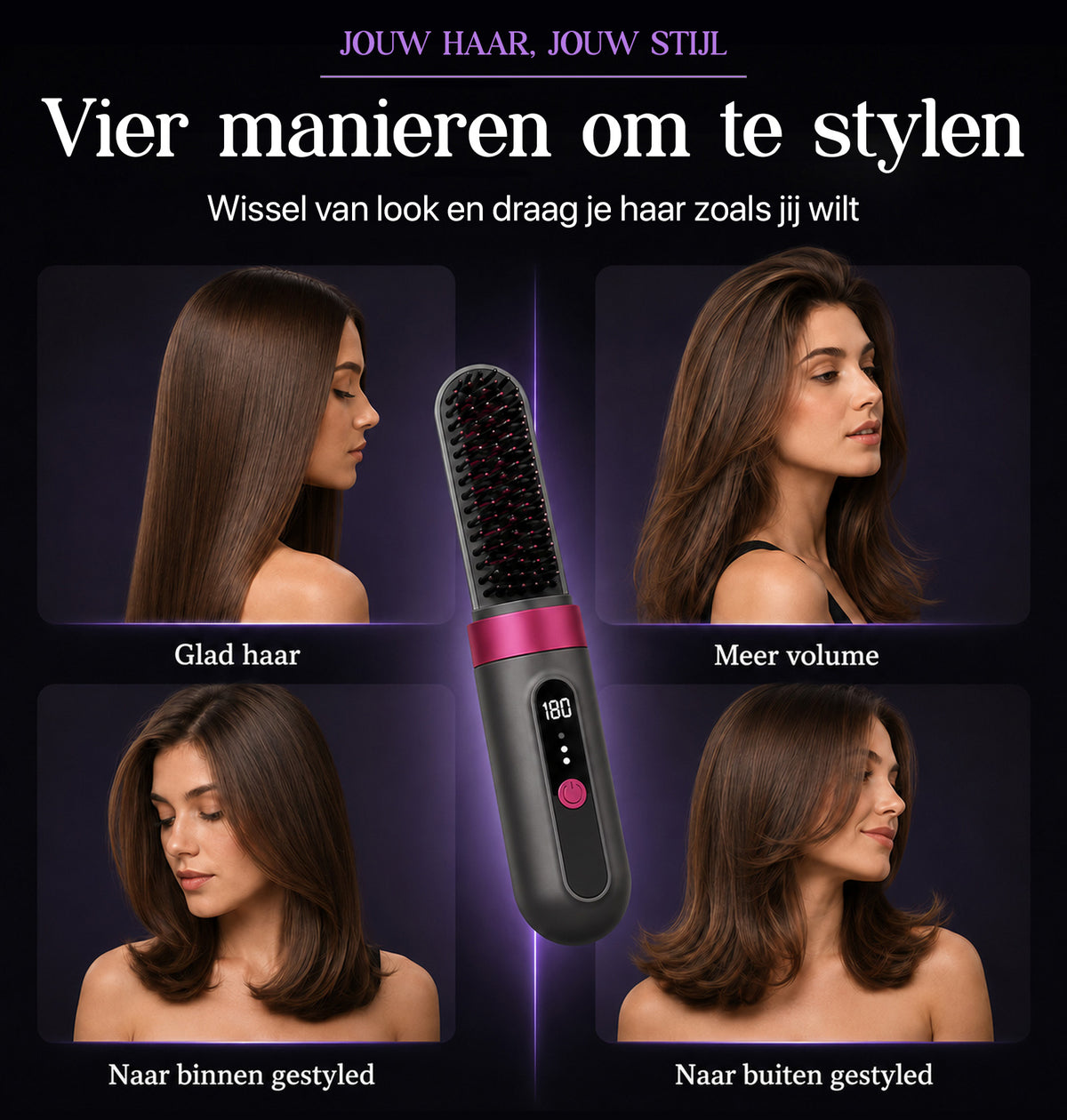 SwayTosh Silkøn Styla - Draadloze Stijlborstel - Met Beschermingskap