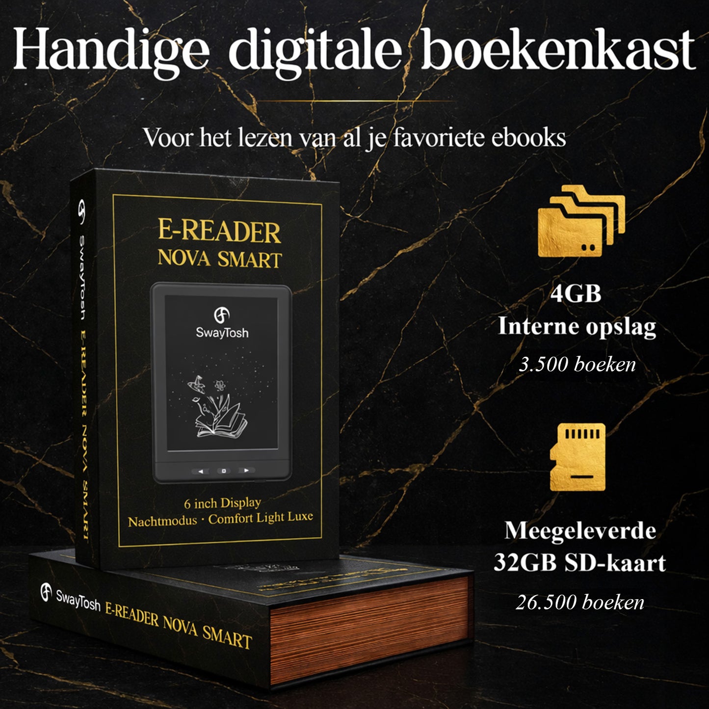 SwayTosh E-Reader NOVA SMART Met Luxe Hoes - 6 inch