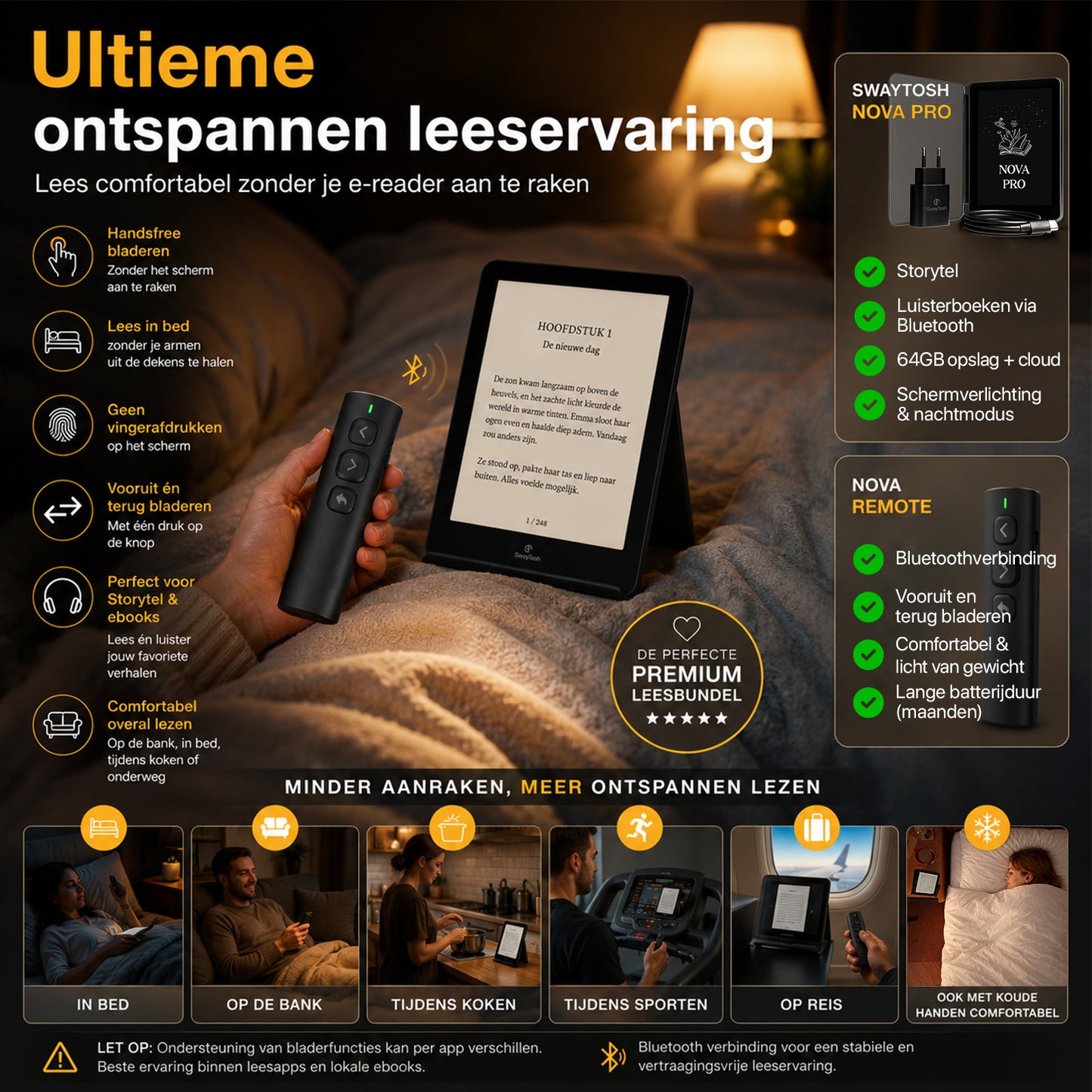 SwayTosh E-Reader Comfort Bundel NOVA PRO - 6 inch