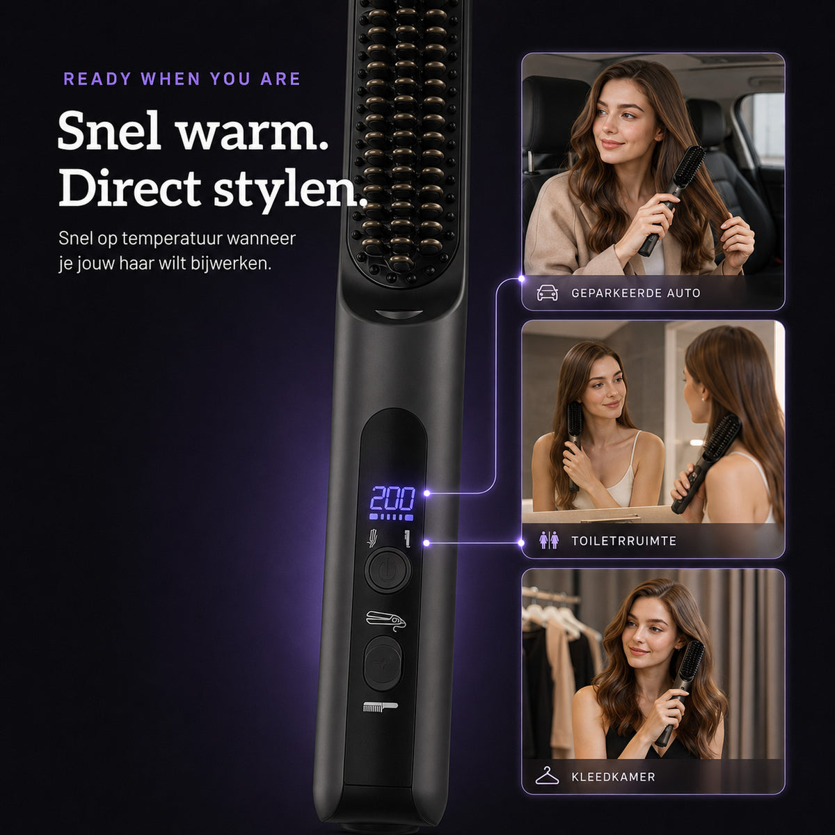 SwayTosh Silkøn Fuse 2-In-1 – Draadloze Stijlborstel En Stijltang