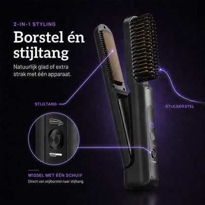 SwayTosh Silkøn Fuse 2-In-1 – Draadloze Stijlborstel En Stijltang
