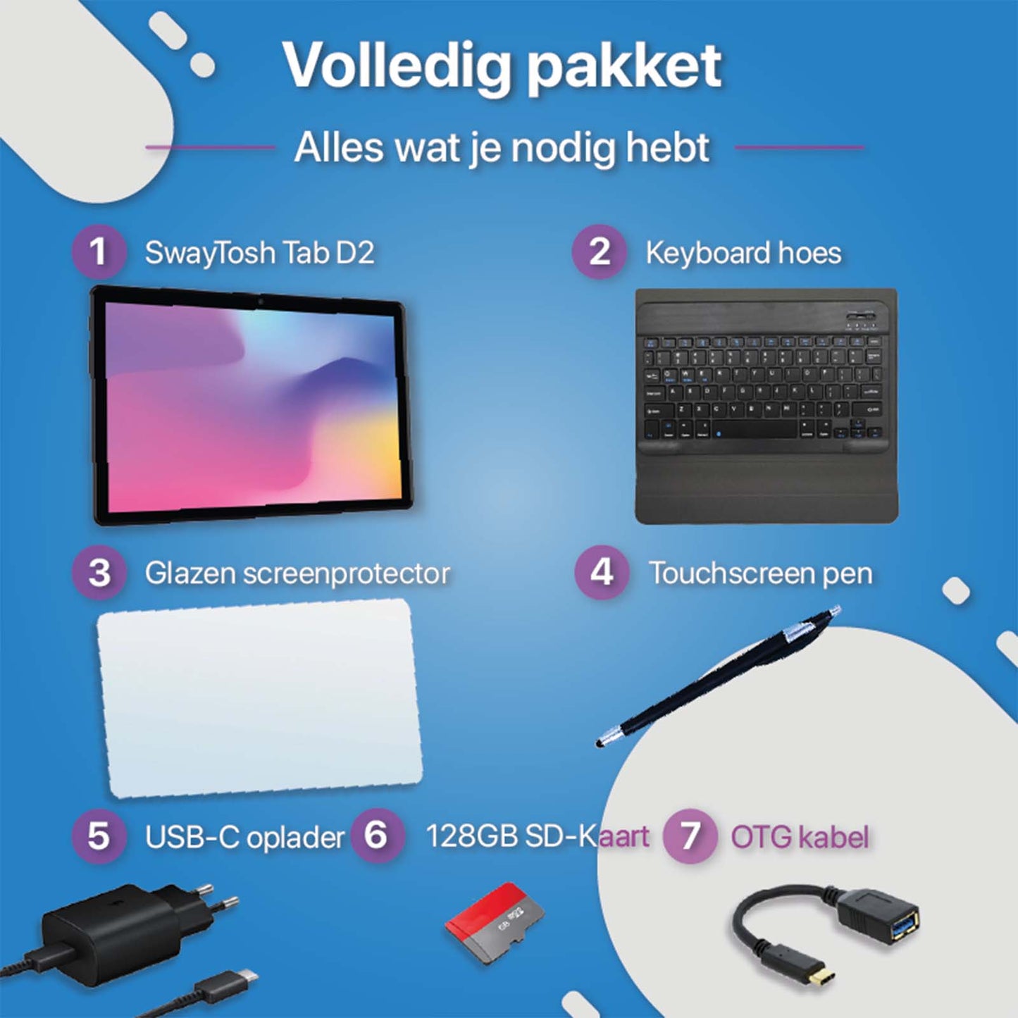SwayTosh Tab D2 Met Keyboard Case