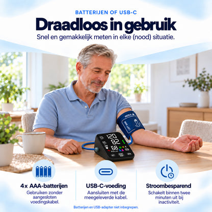 VasQura Bloeddrukmeter P3 Bluetooth - Klinisch Gevalideerd - Met App