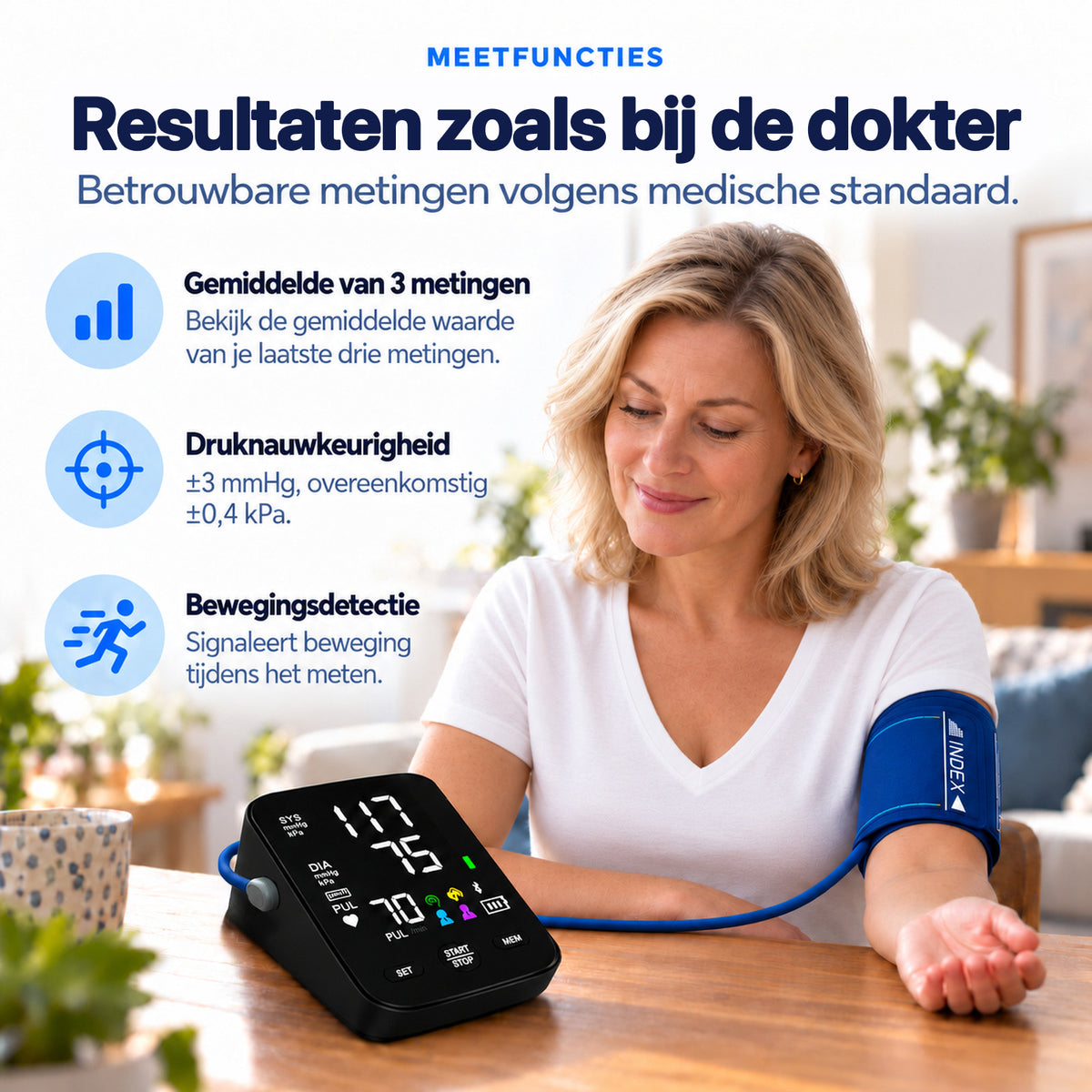 VasQura Bloeddrukmeter P3 Bluetooth - Klinisch Gevalideerd - Met App