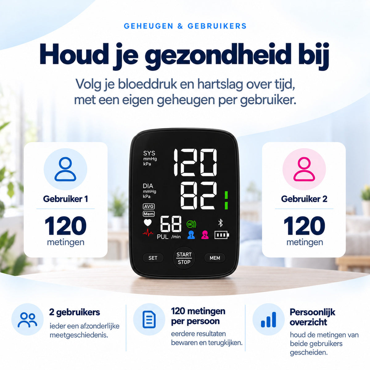 VasQura Bloeddrukmeter P3 Bluetooth - Klinisch Gevalideerd - Met App