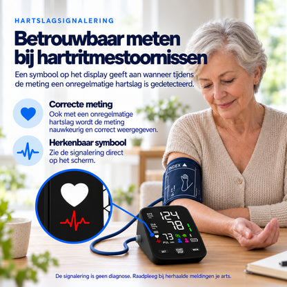 VasQura Bloeddrukmeter P3 Bluetooth - Klinisch Gevalideerd - Met App