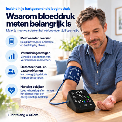 VasQura Bloeddrukmeter P3 Bluetooth - Klinisch Gevalideerd - Met App
